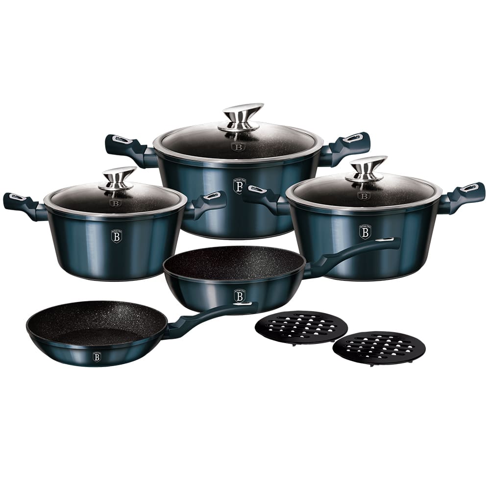 Berlinger Haus Aquamarine 10-Piece Cookware Set | Premium Non-Stick & Induction Ready BH-1884