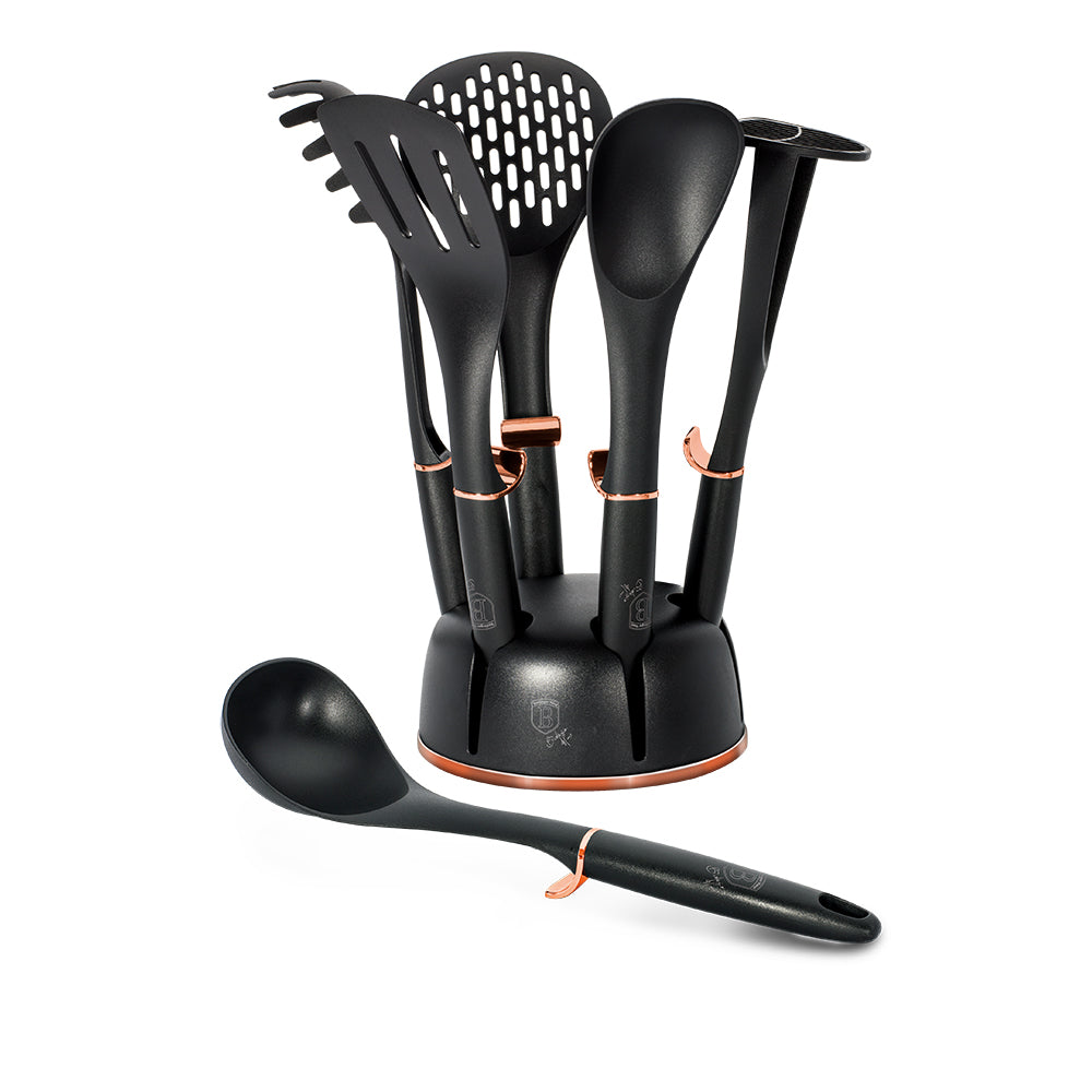 Berlinger Haus BH/6209 Black Rose Collection – Utensil Set with Rotating Stand