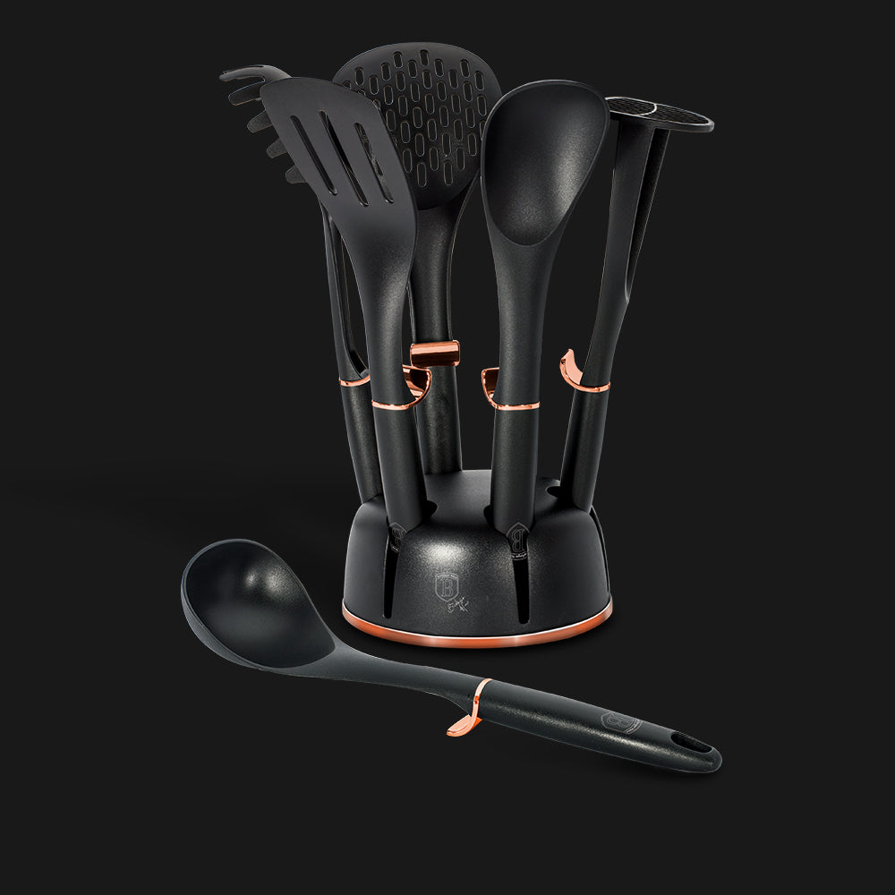 Berlinger Haus BH/6209 Black Rose Collection – Utensil Set with Rotating Stand