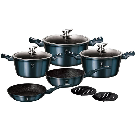 Berlinger Haus Aquamarine 10 - Piece Cookware Set | Premium Non - Stick & Induction Ready BH - 1884 - Hochwertige Küchenprodukte | High Quality Kitchen Product | UrbanHaus