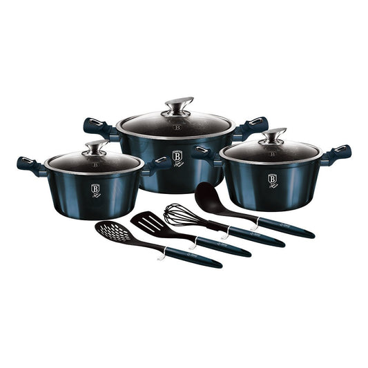 Berlinger Haus Aquamarine 10 - Piece Cookware Set | Premium Non - Stick & Induction Ready BH - 6152 - Hochwertige Küchenprodukte | High Quality Kitchen Product | UrbanHaus