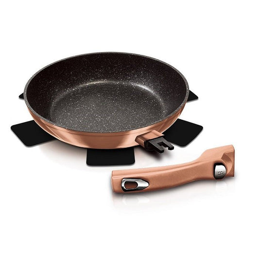 Berlinger Haus BH - 1949 – 28 cm Frying Pan | Rose Gold Collection | Premium Marble Non - Stick & Induction Ready - Hochwertige Küchenprodukte | High Quality Kitchen Product | UrbanHaus