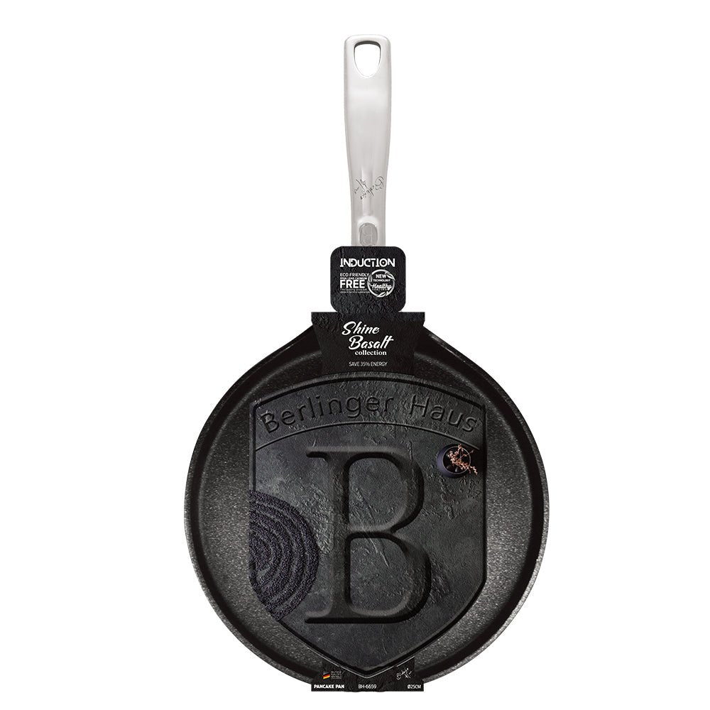 Berlinger Haus BH - 6659 – 25 cm Pancake Pan | Shine Basalt Collection | Premium Non - Stick & Induction Ready - Hochwertige Küchenprodukte | High Quality Kitchen Product | UrbanHaus