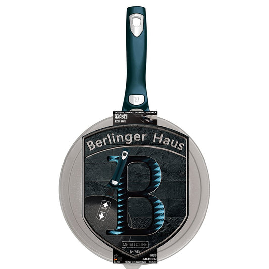 Berlinger Haus BH - 7153 – Frying Pan with Detachable Handle | Aquamarine Edition | Premium Marble Non - Stick & Induction Ready - Hochwertige Küchenprodukte | High Quality Kitchen Product | UrbanHaus