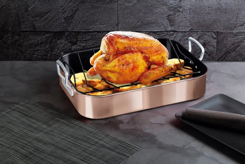 Berlinger Haus BH - 7845 Rose Gold Roasting Tray with Rack – Elevate Your Culinary Creations! - Hochwertige Küchenprodukte | High Quality Kitchen Product | UrbanHaus