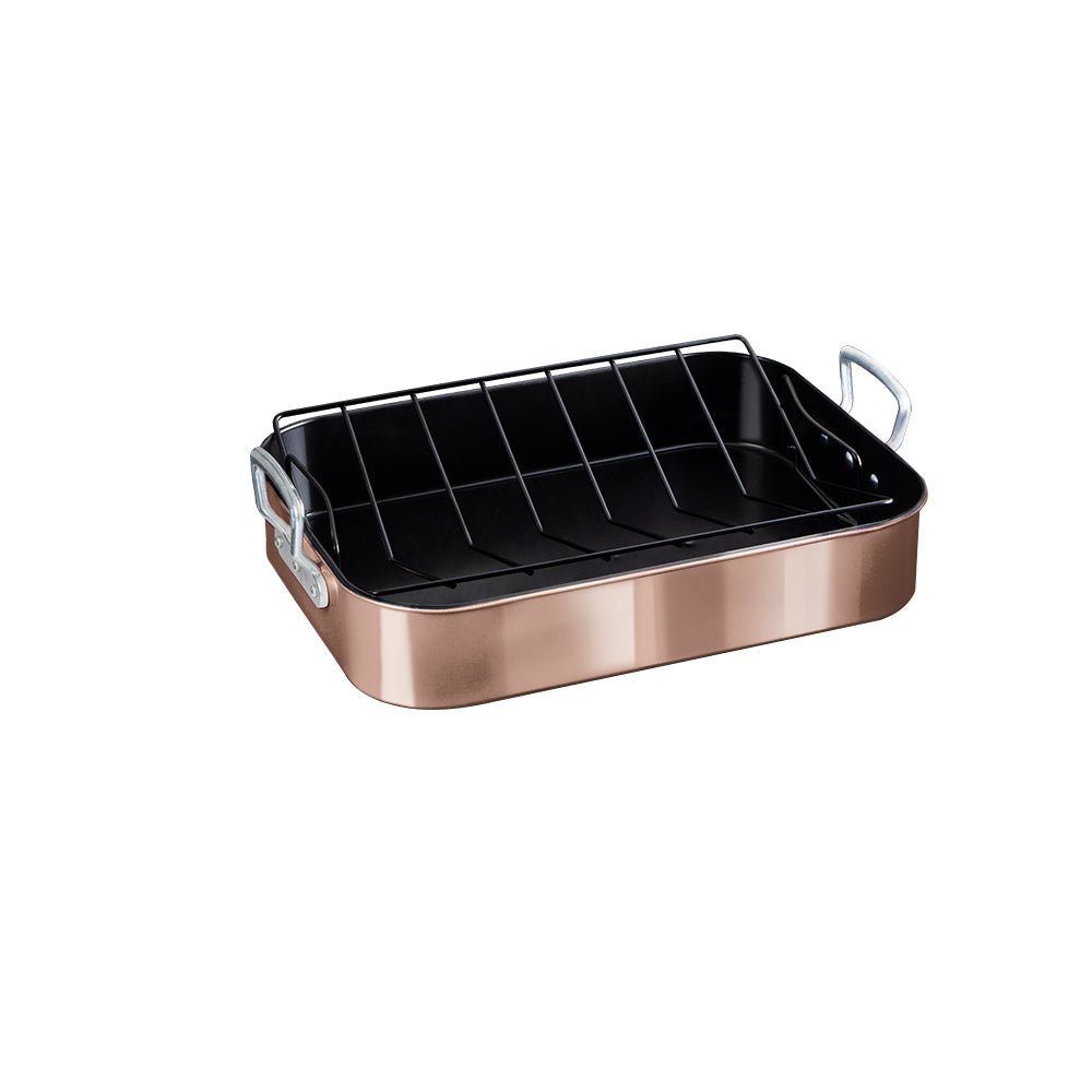 Berlinger Haus BH - 7845 Rose Gold Roasting Tray with Rack – Elevate Your Culinary Creations! - Hochwertige Küchenprodukte | High Quality Kitchen Product | UrbanHaus