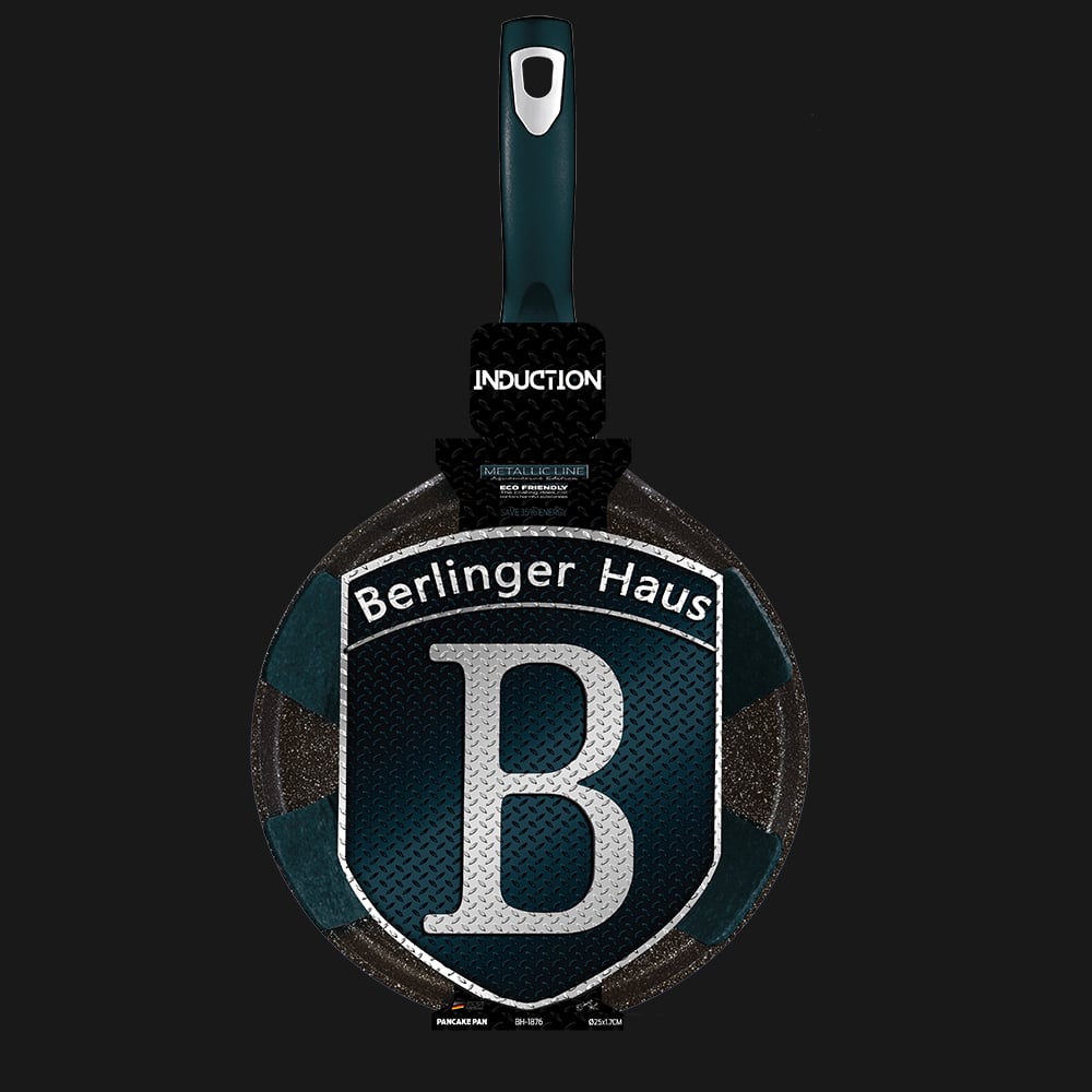 Berlinger Haus BH/1876 – 25 cm Pancake Pan | Aquamarine Collection | Premium Non - Stick & Induction Ready - Hochwertige Küchenprodukte | High Quality Kitchen Product | UrbanHaus