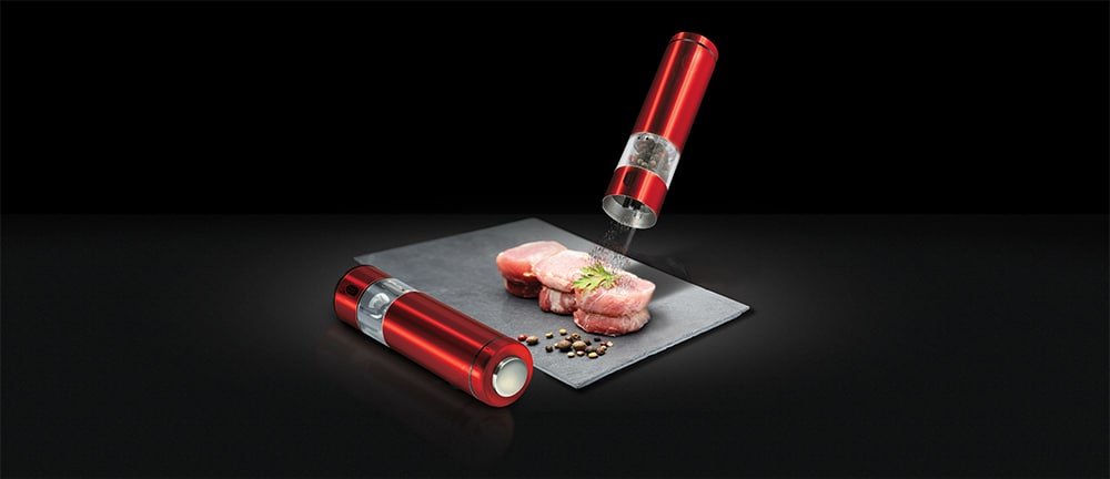 Berlinger Haus BH/1907 Metallic Burgundy Electric Salt or Pepper Mill – Precision & Elegance in Every Grind - Hochwertige Küchenprodukte | High Quality Kitchen Product | UrbanHaus