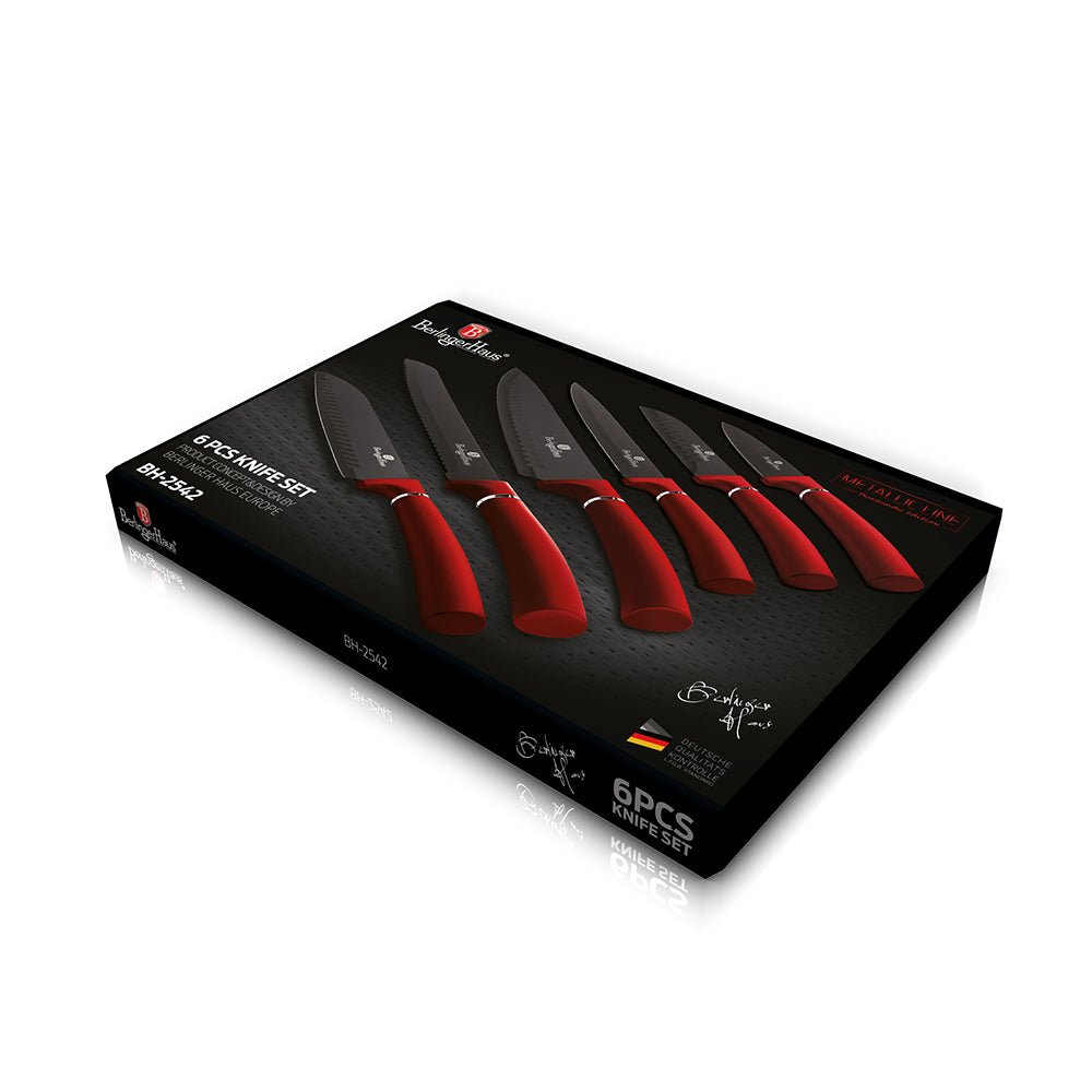 Berlinger Haus BH2542N Burgundy Edition – 6 - Piece Kitchen Knife Set | Precision, Style & Performance! - Hochwertige Küchenprodukte | High Quality Kitchen Product | UrbanHaus