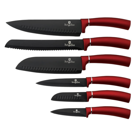 Berlinger Haus BH2542N Burgundy Edition – 6 - Piece Kitchen Knife Set | Precision, Style & Performance! - Hochwertige Küchenprodukte | High Quality Kitchen Product | UrbanHaus