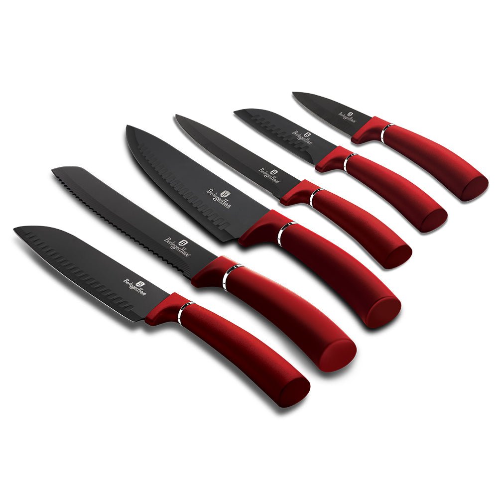 Berlinger Haus BH2542N Burgundy Edition – 6 - Piece Kitchen Knife Set | Precision, Style & Performance! - Hochwertige Küchenprodukte | High Quality Kitchen Product | UrbanHaus