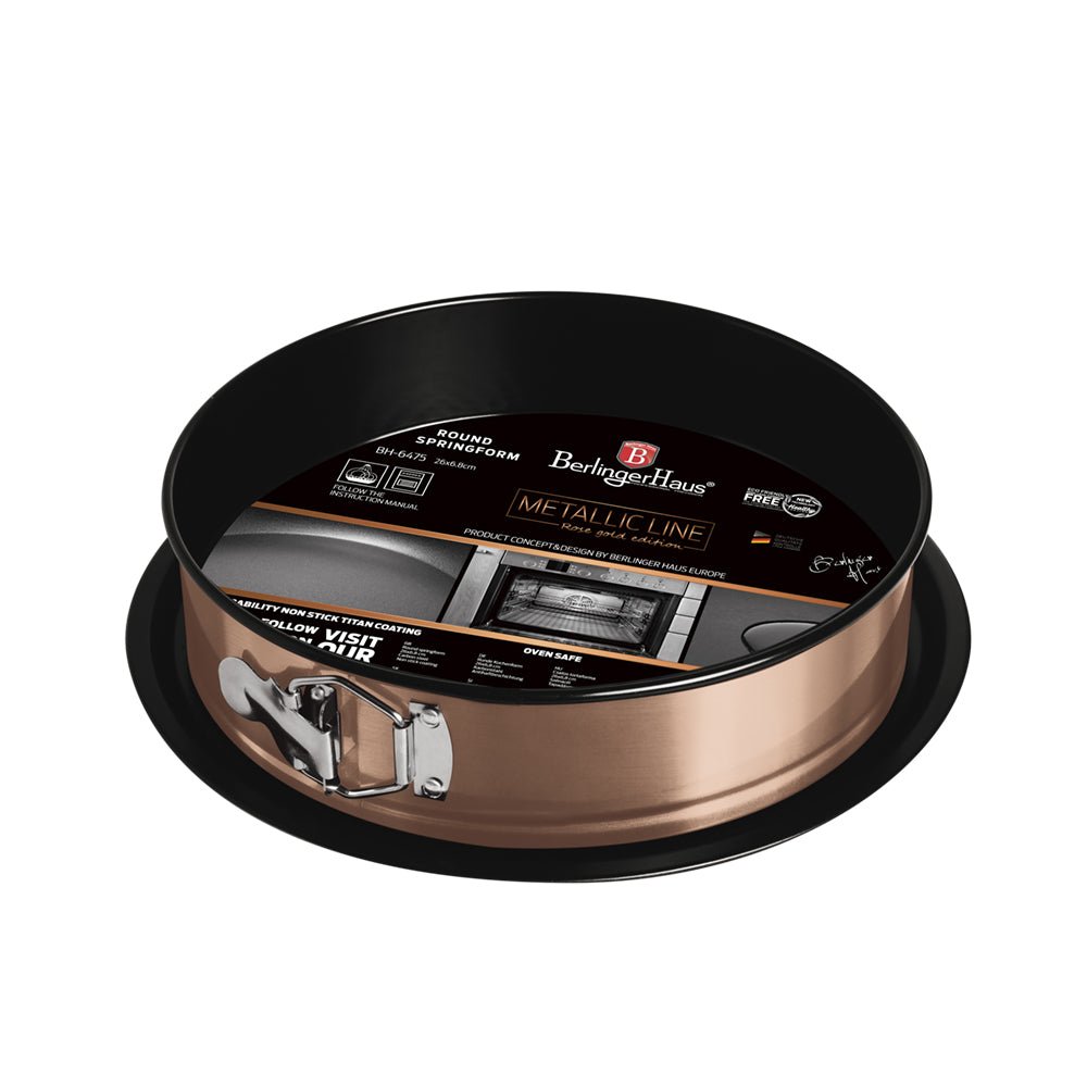 Berlinger Haus BH/6475 Rose Gold Round Cake Tin – A Touch of Elegance for Perfect Baking - Hochwertige Küchenprodukte | High Quality Kitchen Product | UrbanHaus