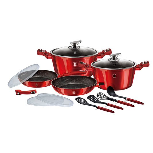 Berlinger Haus Burgundy 13 - Piece Cookware Set | Premium Non - Stick & Induction Ready BH - 7057 - Hochwertige Küchenprodukte | High Quality Kitchen Product | UrbanHaus