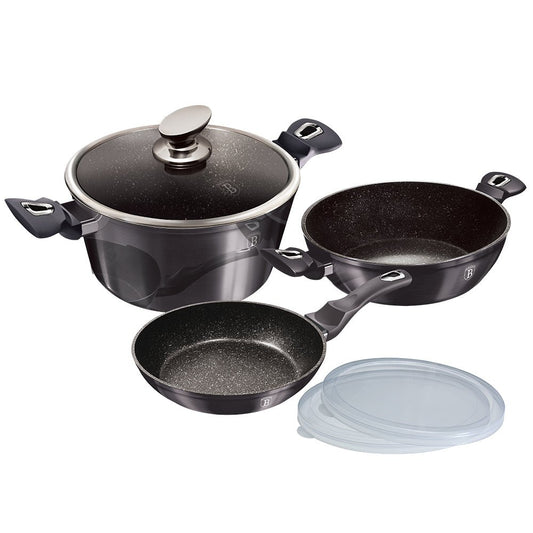 Berlinger Haus Carbon 6 - Piece Cookware Set | Non - Stick, Induction Ready & Stylish BH/6905 - Hochwertige Küchenprodukte | High Quality Kitchen Product | UrbanHaus