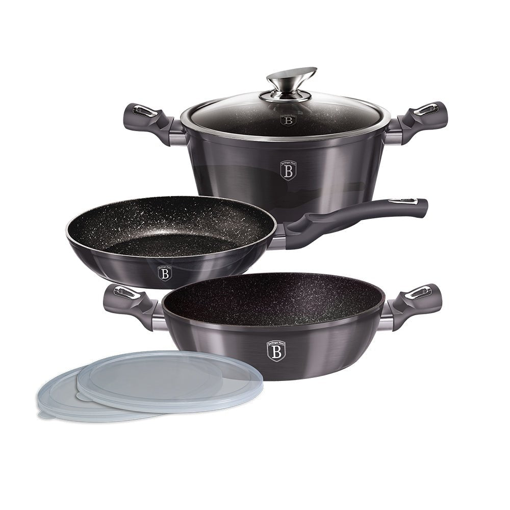 Berlinger Haus Carbon 6 - Piece Cookware Set | Non - Stick, Induction Ready & Stylish BH/6905 - Hochwertige Küchenprodukte | High Quality Kitchen Product | UrbanHaus