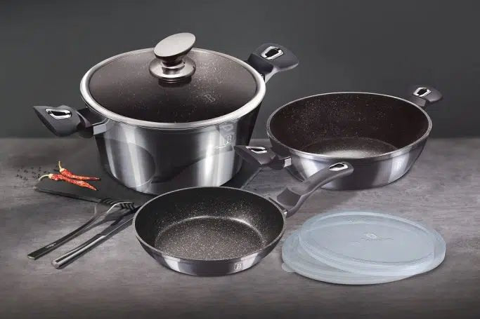 Berlinger Haus Carbon 6 - Piece Cookware Set | Non - Stick, Induction Ready & Stylish BH/6905 - Hochwertige Küchenprodukte | High Quality Kitchen Product | UrbanHaus