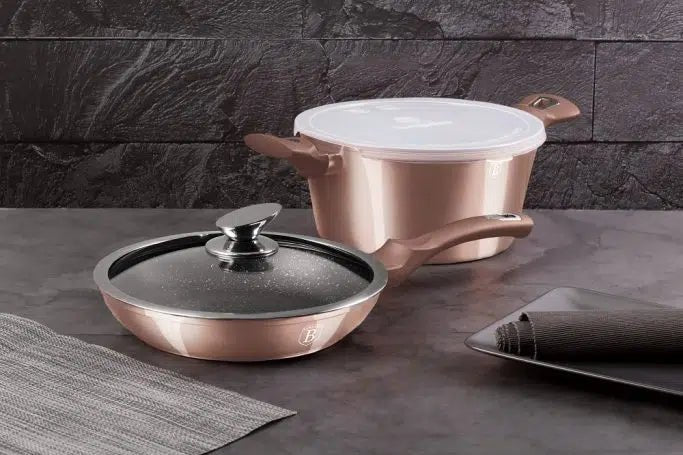 Berlinger Haus Rose Gold Collection 4 - Piece Cookware Set | BH/6200 | Non - Stick & Induction Ready - Hochwertige Küchenprodukte | High Quality Kitchen Product | UrbanHaus