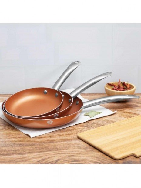 Blaumann 3 - Piece Frypan Set – Le Chef Line (BL - 3280F) | Copper Excellence in Your Kitchen - Hochwertige Küchenprodukte | High Quality Kitchen Product | UrbanHaus